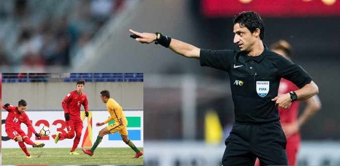 SHANGHAI, CHINA - MAY 24: Fifa Referee Mohanad Qasim Eesee Sarray of Iraq during the AFC Champions League 2017 Round of 16 match between Shanghai SIPG FC (CHN) vs Jiangsu FC (CHN) at the Shanghai Stadium on 24 May 2017 in Shanghai, China. (Photo by Power Sport Images/Getty Images)